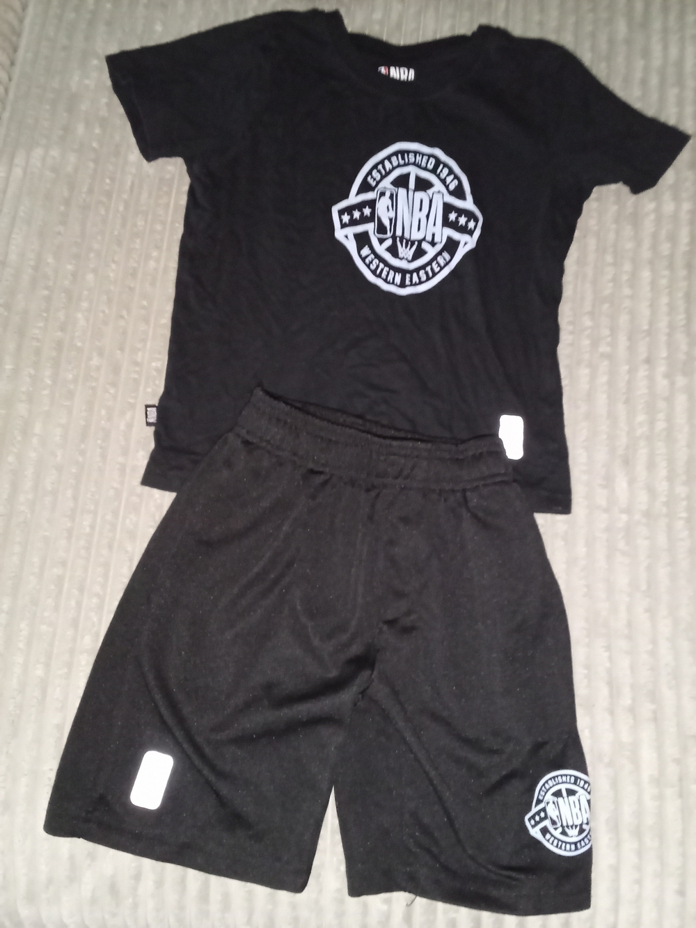 NBA Kids Black Logo T-Shirt and Shorts Matching Set